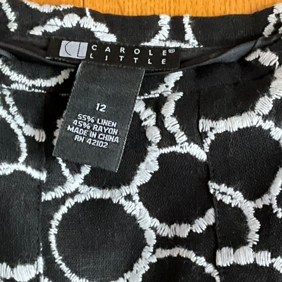 Carole Little Women’s Skirt pleated black & white size 12 - Picture 3 of 4